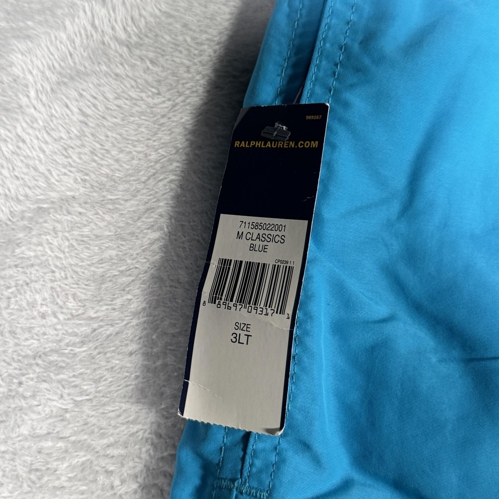 Polo Ralph Lauren Swim Trunks Mens 3XLT 3XL Tall Blue Solid Mesh Lined Pony - Picture 3 of 8